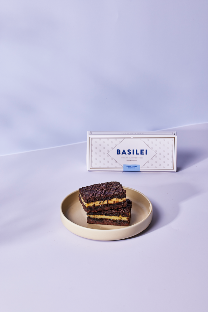 Cream Cheese, Dark Chocolate Brownies - Basilei